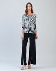 Signature Cold Shoulder Top - Abstract Etch