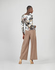 Gauze Knit - Side Tie Waist Top - Petal Whisper