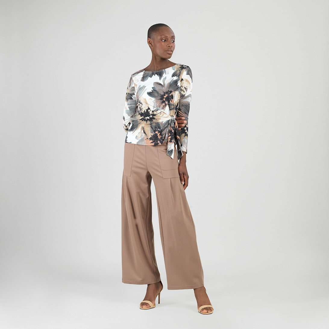 Gauze Knit - Side Tie Waist Top - Petal Whisper - Final Sale
