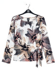 Gauze Knit - Side Tie Waist Top - Petal Whisper