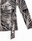 Side Tie Waist Top - Palm Leaves - Final Sale! - Clara Sunwoo