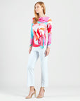 Side Tie Waist Top - Petal Watercolor