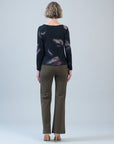 Cozy Knit - Side Tie Waist Sweater Top - Shadow Brush