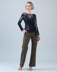 Cozy Knit - Side Tie Waist Sweater Top - Shadow Brush
