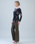 Cozy Knit - Side Tie Waist Sweater Top - Shadow Brush