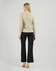 Crochet Knit - Side Tie Waist Sweater Top - Fan Shell