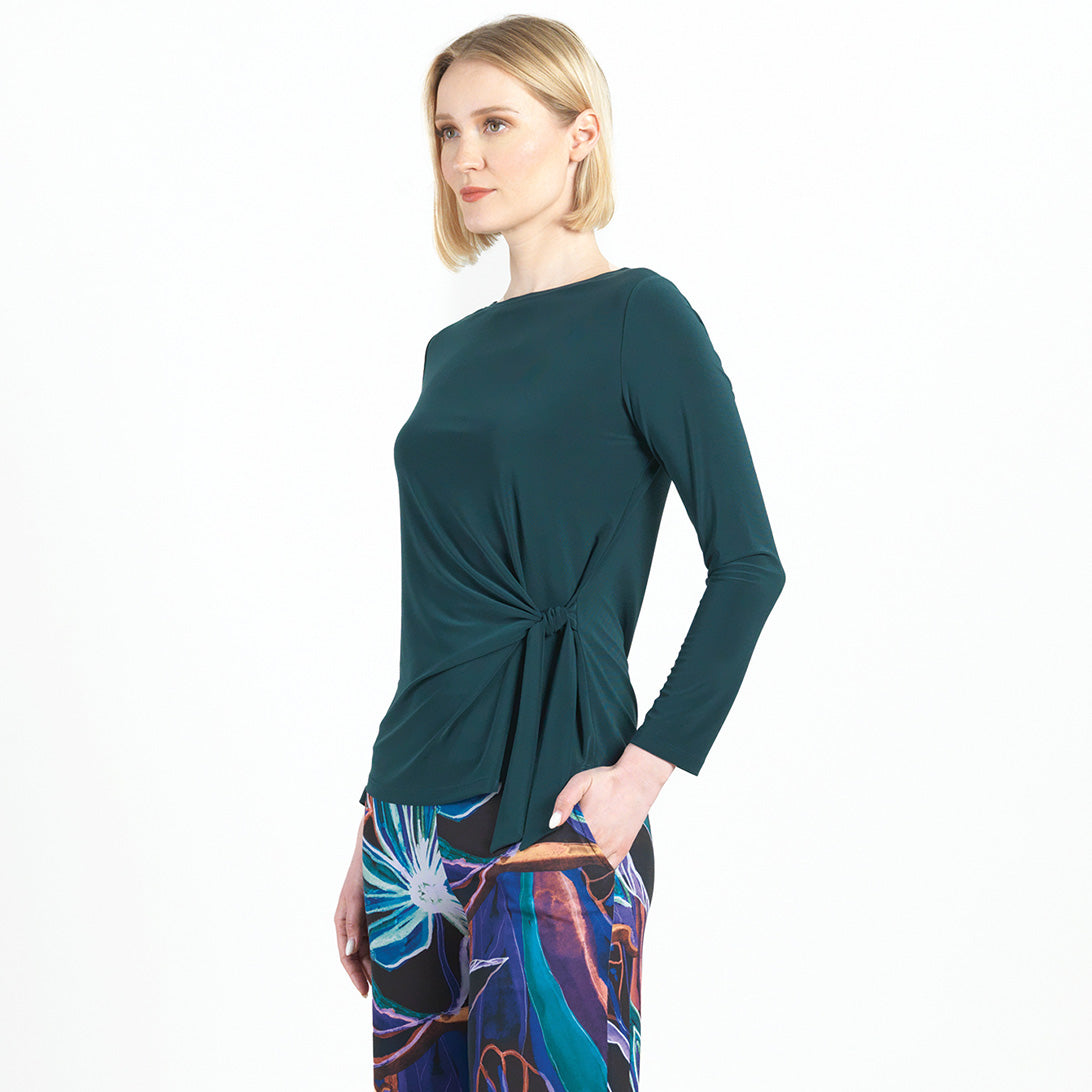Side Tie Waist Top - Hunter Green - Final Sale – Clara Sunwoo