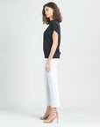 Modal Cotton - Funnel Neck Side Cinched Top - Black - Final Sale!