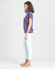 Modal Cotton - Funnel Neck Side Cinched Top - Plum - Final Sale!