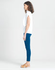 Modal Cotton - Funnel Neck Side Cinched Top - White - Final Sale!