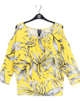 Open Shoulder Blouson Waist Top - Sunlit Palm - Limited Sizes!