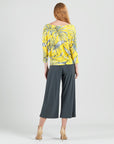 Open Shoulder Blouson Waist Top - Sunlit Palm - Limited Sizes!