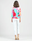 Open Shoulder Blouson Waist Top - Petal Watercolor - Final Sale!