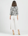 Open Shoulder Blouson Waist Top - Abstract Rose - Final Sale - Clara Sunwoo