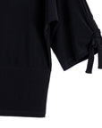 Pull-Tie Cuff Blouson Top - Black - Limited Sizes - Clara Sunwoo