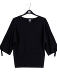 Pull-Tie Cuff Blouson Top - Black - Limited Sizes - Clara Sunwoo
