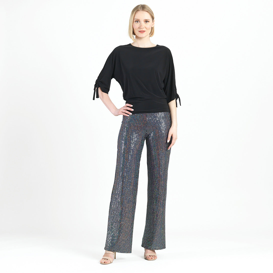 Pull-Tie Cuff Blouson Top - Black – Clara Sunwoo