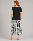 Solid Overlay Cap Sleeve Top - Black - Final Sale