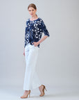 Loose Cut Half Sleeve Top - Circle Splatter