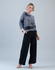 Cozy Texture - Loose Cut Side Tipped Sweater - Abstract Horizon