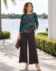 Lightweight Cozy - Loose Cut Side Tipped Sweater - Autumn Foliage