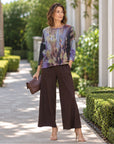 Cozy Knit - Loose Cut Side Tipped Sweater - Watercolor Garden