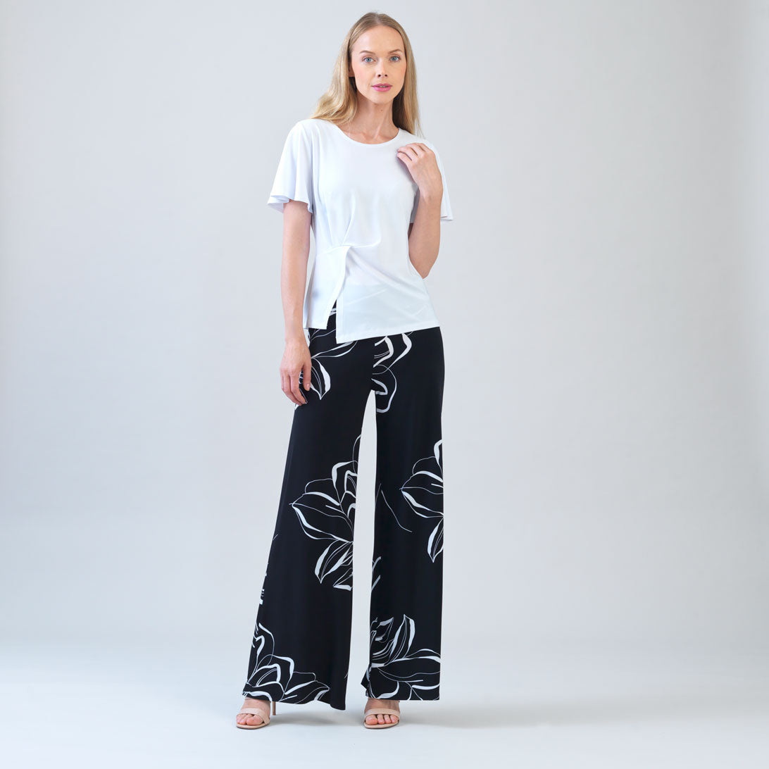 Signature Palazzo Pant - Floral Outline – Clara Sunwoo