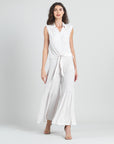 Soft Pleat Knit - Tiered Skirt-Pant - Ivory