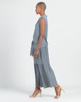 Soft Pleat Knit - Sleeveless Button Down Tie Hem Top - Olive - Final Sale!