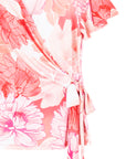 Butter Knit - Surplice Faux Wrap Side Tie Top - Sunset Petals - Final Sale!