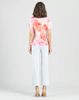 Butter Knit - Surplice Faux Wrap Side Tie Top - Sunset Petals - Final Sale!