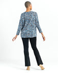 Cozy Texture - Textured Vented Sweater Tunic - Floral Puff - Final Sale
