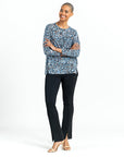 Cozy Texture - Textured Vented Sweater Tunic - Floral Puff - Final Sale