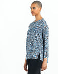 Cozy Texture - Textured Vented Sweater Tunic - Floral Puff - Final Sale