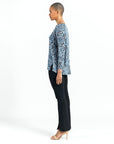 Cozy Texture - Textured Vented Sweater Tunic - Floral Puff - Final Sale