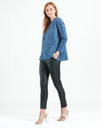 Cozy Texture - Vented Sweater Tunic - Denim Print - Final Sale!