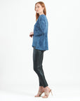 Cozy Texture - Vented Sweater Tunic - Denim Print - Final Sale!