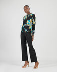 Cozy Knit - Textured Side Pull-Tie Sweater Top - Butterfly Orchid