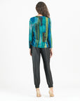 Lightweight Cozy - Side Pull-Tie Sweater Top - Paint Stroke - Limited Sizes! XS-SM