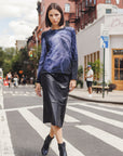 Liquid Leather™ Flounce Midi Skirt - Black
