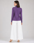 Modal Cotton - Turtleneck Long Sleeve Top - Plum - Final Sale