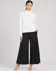 Modal Cotton - Turtleneck Long Sleeve Top - White - Final Sale
