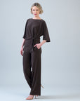 Signature Side Tie Top - Brown