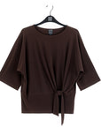 Signature Side Tie Top - Brown