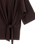 Signature Side Tie Top - Brown