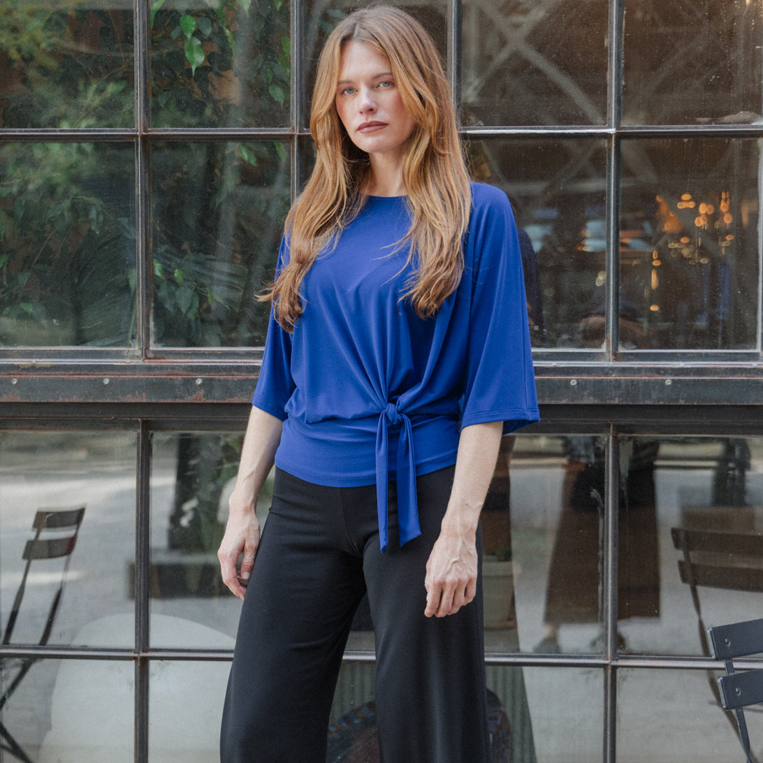 Signature Side Tie Top - Cobalt - Limited Sizes – Clara Sunwoo