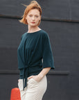 Side Tie Top - Hunter Green