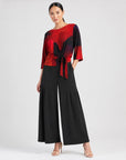 Signature Side Tie Top - Red Watercolor - Final Sale