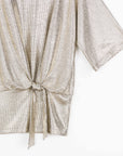 Shimmer Foil Lamé - Side Tie Top - Champagne - Limited Size -  MED