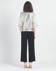 Shimmer Foil Lamé - Side Tie Top - Champagne